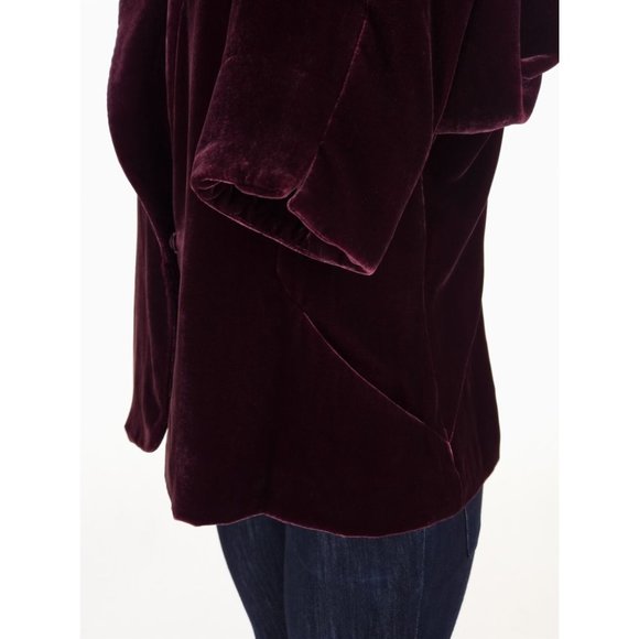 LAFAYETTE 148 M Classic Velvet Jacket in Maroon Silk Blend Holiday - Picture 4 of 8